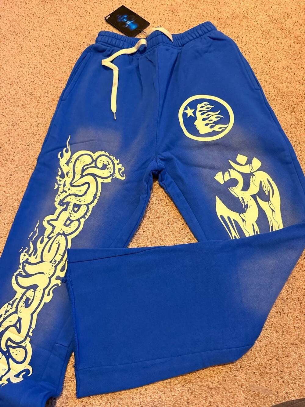 Hellstar Studios Racer Flare Sweatpants in Blue